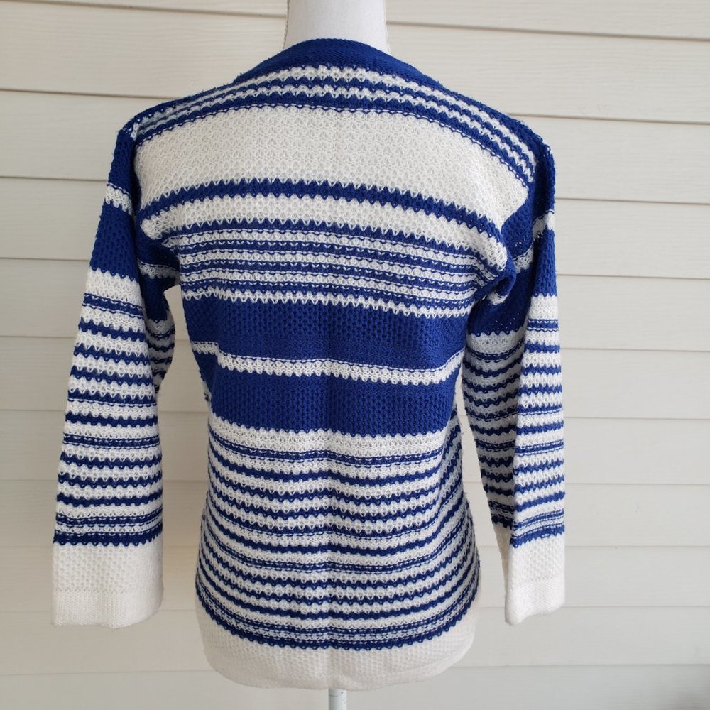 Vintage 70s V-neck Sweater With 3/4 Length Bell Sleeves By Joyce - Picture 5 of 6